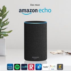 Amazon: 2 Stück neue Amazon Echo (2. Generation) für 144,98 Euro statt 199,99 Euro bei Idealo