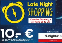 @netto.de: Late Night Shopping heute ab 18:00 Uhr und 10€ Gutschein ab 59€ MBW