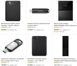 Bis zu 47% Rabatt auf Speicherprodukte von Western Digital und SanDisk @Amazon z.B. SanDisk Extreme Go USB 3.1 64GB für 27,99 € (34,99 € Idealo)
