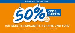 (Online & Offline) Takko – 50 % Extra Rabatt auf bereits reduzierte T-Shirts und Tops