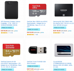 Speichermedien bis zu 45% reduziert z.B. SanDisk Ultra 128GB microSDXC Speicherkarte für 25,99 € (46,99 € Idealo) @Amazon Prime Day