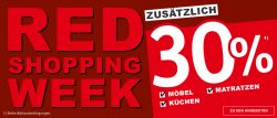 XXXLutz: Red Shopping Week mit 30% Rabatt auf Möbel, Küchen und Matratzen