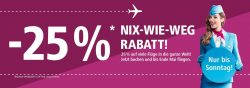 Eurowings: Nur bis Sonntag 25% Rabatt auf ausgewählte Flüge in die ganze Welt bis 2019 z.B. von Düsseldorf nach Ibiza ab 19,99 Euro