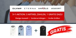 Hemden.de – 3 Artikel kaufen + 1 Artikel gratis dazu + Sale bis zu 50 % Rabatt