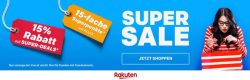 Rakuten Super Sale 18-fache Superpunkte + 15% Gutschein auf Super-Deals