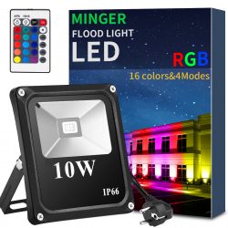 Amazon – Minger LED Fluter RGB 10W Strahler mit FB IP66 16 Farbwechsler für 8,99 € statt 17,99 € mit Gutschein