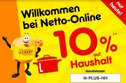 Netto Online Shop – 10% Rabatt auf ausgewählte Artikel der Kategorie „Haushalt & Wohnen