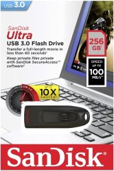 SanDisk Ultra 256GB USB-Flash-Laufwerk USB 3.0 bis zu 100MB/Sek für 35 € (44,44 € Idealo) @Amazon und Saturn