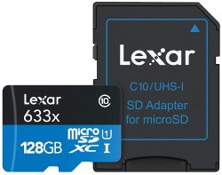 Lexar High-Performance microSDXC 633x 128GB UHS-I-Speicherkarte für 20,18€ anstatt 37,85€ laut Idealo @amazon