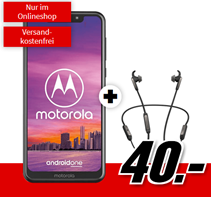 Motorola One + Jabra Elite 45e Kopfhörer 3GB LTE Datenvolumen bis zu 50Mbit/s, Allnet/SMS-Flat für 9,99€ mtl @MediaMarkt