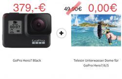 @mediamarkt: GOPRO HERO7 Black für 379€ + gratis Telesin Unterwasser Dome im Wert von 50€