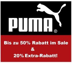 Puma: Bis zu 50% Rabatt im Sale + 20% Extrarabatt mit Gutschein ohne MBW