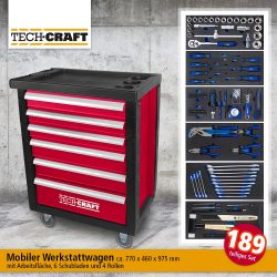 Norma: Tech Craft Werkstattwagen 189-tlg. mit Gutschein für nur 244,25 Euro statt 399 Euro bei Idealo