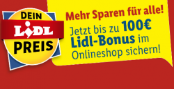 Bis zu 100 Euro Rabattgutschein auf alle Einkäufe im Lidl-Onlineshop je nach Bestellwert im ganzen September