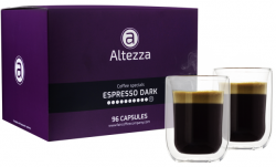Kaffeevorteil: 96 Altezza Dark Roast Kapseln für Nespresso + 2 Kaffeegläser mit Gutschein für nur 19,99 Euro statt 52,94 Euro