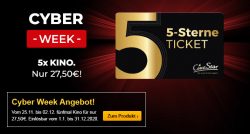 CineStar 5-Sterne-Ticket im Cyber Week Angebot für nur 27,50 Euro statt 35 Euro