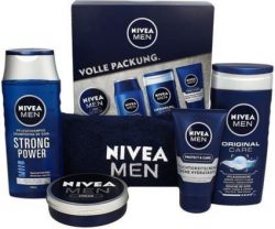 Ebay: NIVEA MEN 5tlg Geschenkset SG & Shampoo & Gesichtscreme & Creme & Gästehandtuch für nur 11,99 Euro statt 16,90 Euro bei Idealo