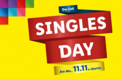 Lidl: Nur heute Singles Day mit Top Angeboten + keine Versandkosten mit Gutschein ab 50 Euro MBW