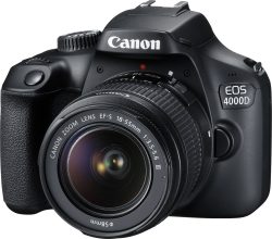 Mediamarkt: CANON EOS 4000D Kit Spiegelreflexkamera mit 18-55 mm Objektiv, Tasche und Speicherkarte für nur 199 Euro statt 251,89 Euro bei Idealo