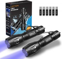 Amazon: LETION 2 in 1 LED Taschenlampe mit UV Schwarzlicht mit Gutschein für nur 7,99 Euro statt 15,99 Euro