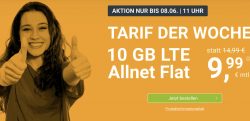@winsim: 10GB LTE Allnet Flat Tarif 9,99€ / Monat und monatl. kündbar (alt: 14,99€)