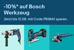 Ebay: 10% Rabatt auf ausgewähltes Bosch Werkzeug mit Gutschein ohne MBW