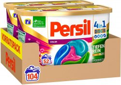 Amazon: 2er Pack Persil Color 4in1 Discs Colorwaschmittel für 104 Waschladungen ab nur 17,99 Euro statt 30,99 Euro bei Idealo