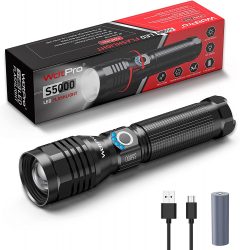 Amazon: WdtPro Extrem Helle 5000 Lumen LED Taschenlampe über USB Aufladbar für nur 14,99 Euro statt 24,99 Euro