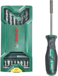 Amazon: Bosch 15+1 tlg. Mini X-Line Mixed Set + Schraubendreher für nur 6,99 Euro statt 11,98 Euro bei Idealo