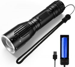 Amazon: MOWETOO Taktische Wiederaufladbare LED Taschenlampe mit Akku und Ladegerät mit Gutschein für nur 5,19 Euro statt 12,99 Euro