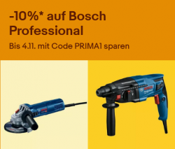 Ebay: 15% Rabatt auf Bosch Professional Werkzeug mit Gutschein ohne MBW