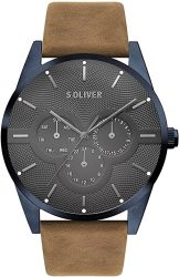 s.Oliver Herren Multi Zifferblatt Quarz Armbanduhr mit Lederarmband SO-3571-LM für 44,79 € (72,89 € Idealo) @Amazon