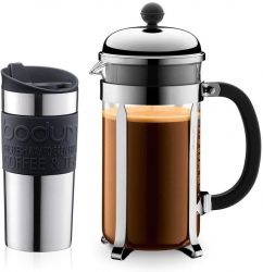 Amazon: Bodum K11068-01 Set aus Chambord Kaffeebereiter 8 Tassen und Travel Mug für nur 27,39 Euro statt 45,94 Euro bei Idealo