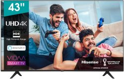 Hisense 43AE7000F 108cm (43 Zoll) 4K Ultra HD, HDR, Triple Tuner, Bluetooth, Alexa Smart-TV  für 318 € (410,67 € Idealo) @Amazon