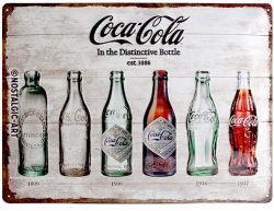 Amazon: Nostalgic-Art Coca-Cola Bottle Timeline Retro Blechschild für nur 8,99 Euro statt 20,95 Euro bei Idealo