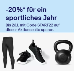 Ebay: 20% Rabatt auf ausgesuchte Sportbekleidung und Sportartikel mit Gutschein ohne MBW