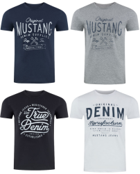 4er Pack Mustang Herren T-Shirt mit Frontprint für 34,98 € (49,95 € Idealo) @Jeans-Direct