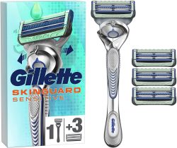 Amazon: Gillette SkinGuard Sensitive Flexball Nassrasierer + 4 Rasierklingen ab nur 9,99 Euro statt 23,54 Euro bei Idealo