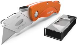 Amazon: Presch Faltbares Profi Cuttermesser Extra Scharf mit 10 Ersatzklingen für nur 9,99 Euro statt 13,24 Euro bei Idealo
