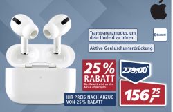 Real nur im Markt erhältlich: APPLE AIRPODS PRO mit MagSafe Ladecase 156€ (idealo 184€)