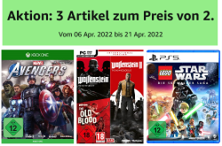 3 Artikel zum Preis von 2 Aktion für PlayStation,XBox und PC Games @Amazon
