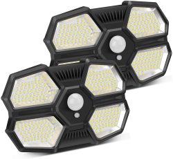 Amazon: 2 Stück 108 LEDs Solar Außenlampen mit Bewegungsmelder mit Gutschein für nur 13,99 Euro statt 27,99 Euro