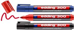 Amazon: 6 Stifte edding 300 Permanentmarker je 2 in schwarz, rot und blau für nur 5,76 Euro statt 12,15 Euro bei Idealo