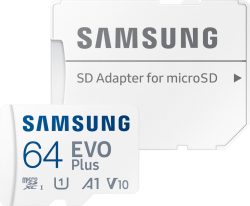 Samsung EVO Plus 64GB microSDXC Full HD Speicherkarte inkl. SD-Adapter für 7,99 € (12,50 € Idealo) @Amazon & Otto