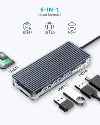 Amazon: ORICO 6 in 1 SD/TF, USB 3.0 und 4K HDMI Adapter Hub mit Gutschein für nur 12,99 Euro statt 25,99 Euro