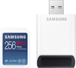 Samsung PRO Plus 256GB SDXC UHS-I U3 160MB/s Full HD & 4K UHD Speicherkarte inkl. Kartenleser für 35,99 € (60,40 € Idealo) @Amazon
