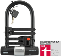 FISCHER Safe TY328 Bügelschloss mit Halter inkl. 2 Schlüssel (einer mit Beleuchtung) für 19,99 € (27,55 € Idealo) @eBay