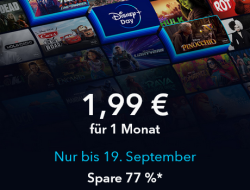 77% Rabatt auf 1 Monat Disney+ für nur noch 1,99 Euro statt 8,99 Euro