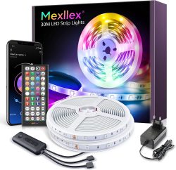 Amazon: Mexllex 30 Meter Bluetooth RGB LED Streifen mit Musik Sync und App Steuerung mit Gutschein für nur 17,98 Euro statt 27,98 Euro