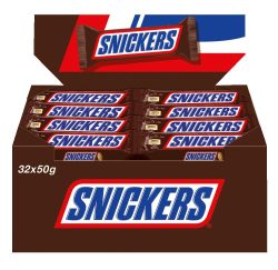 Amazon: Snickers Schokoriegel Großpackung 32 Riegel a 50g in einer Box für nur 12,48 Euro statt 24,38 Euro bei Idealo